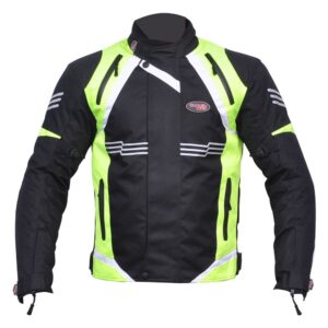 Cyber jaqueta de cuir de per a moto de color negre-groc flour